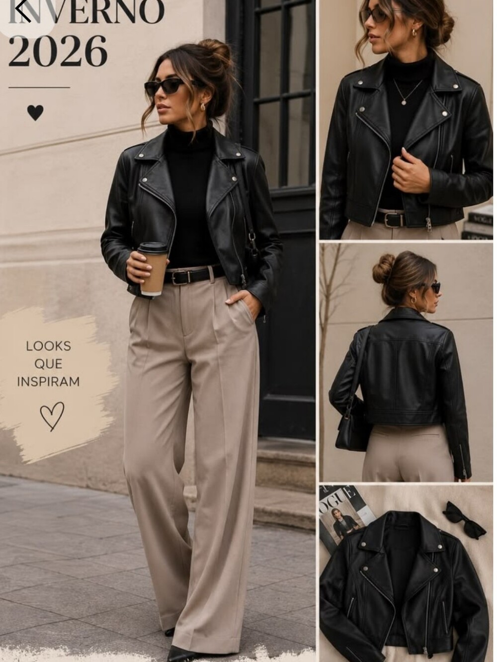 Carlo Amboldi Women's Black Leather Biker Jacket